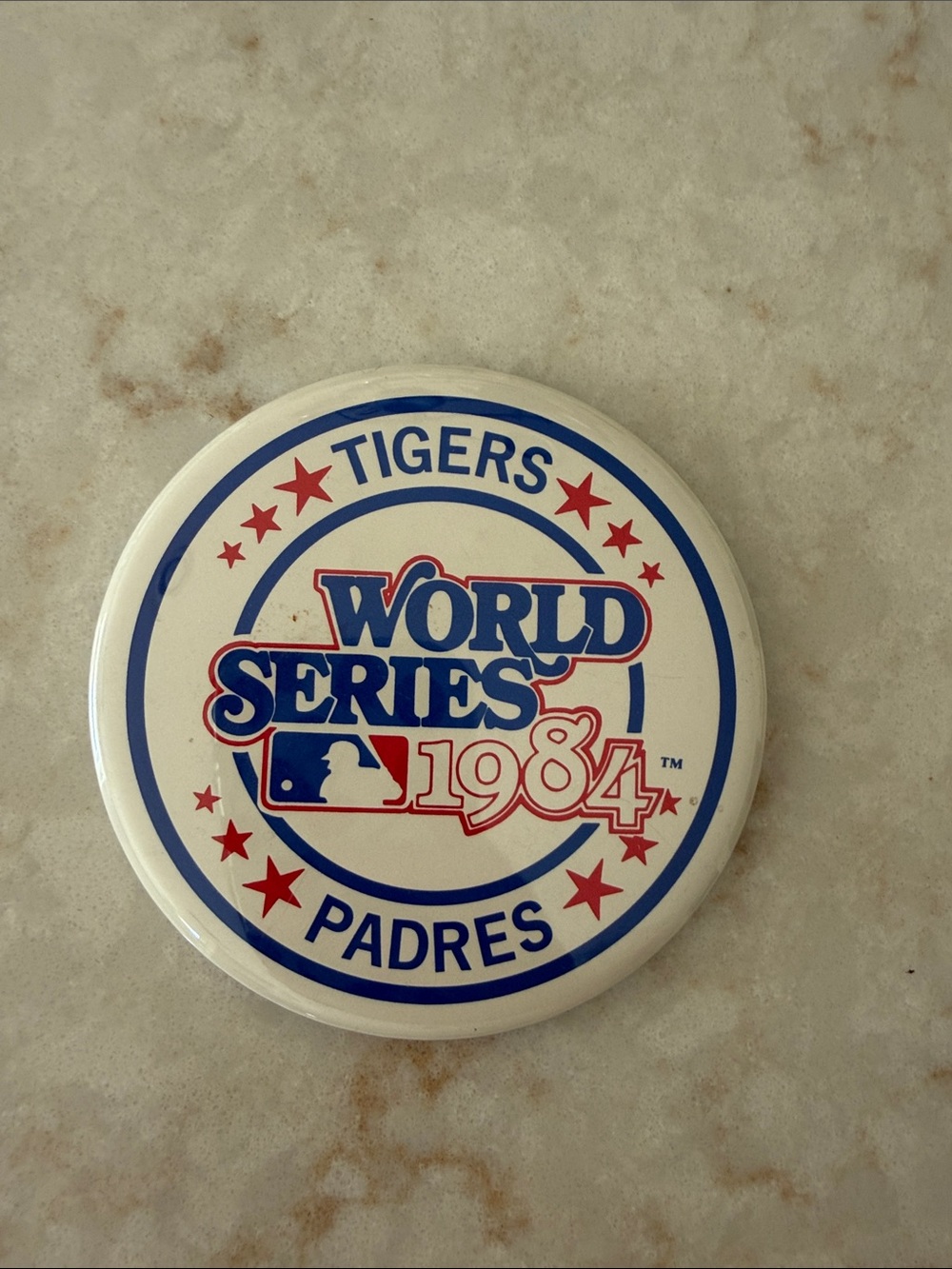 1984 World Series Commemorative Button - White/Blue/Red